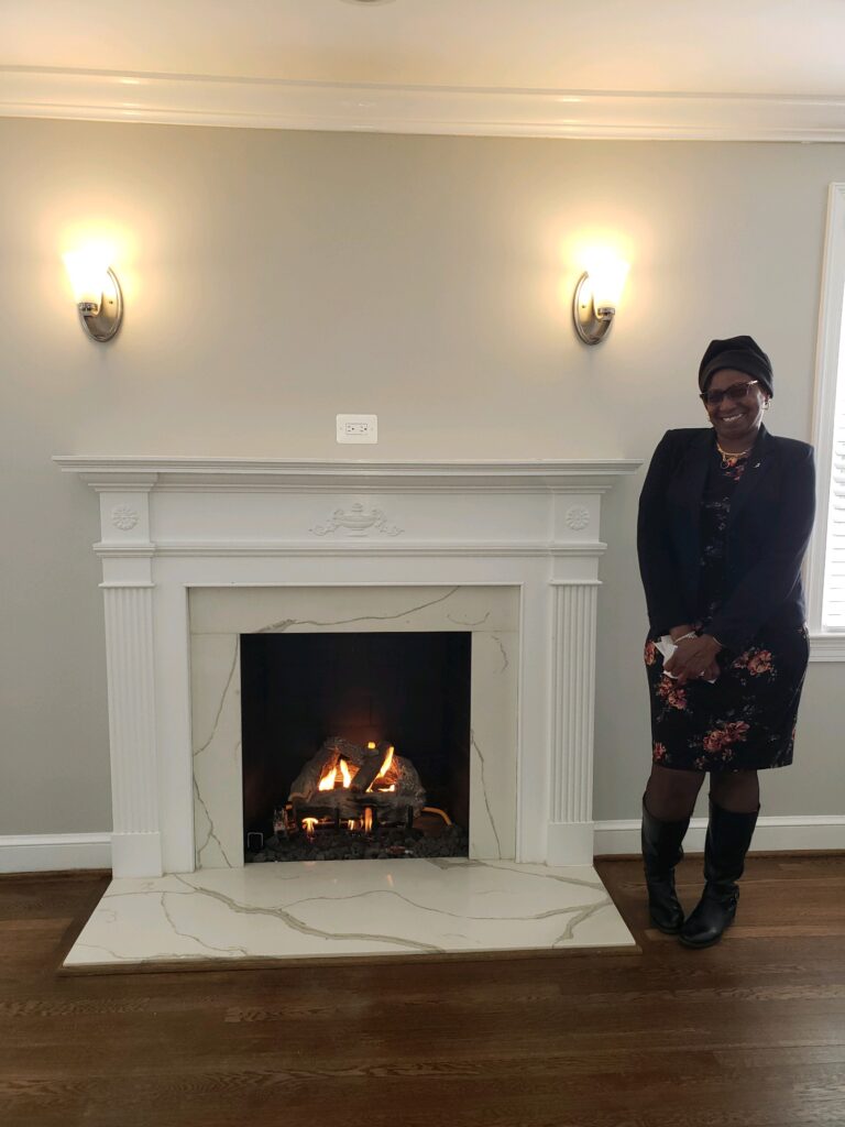 Happy customer with new log set.